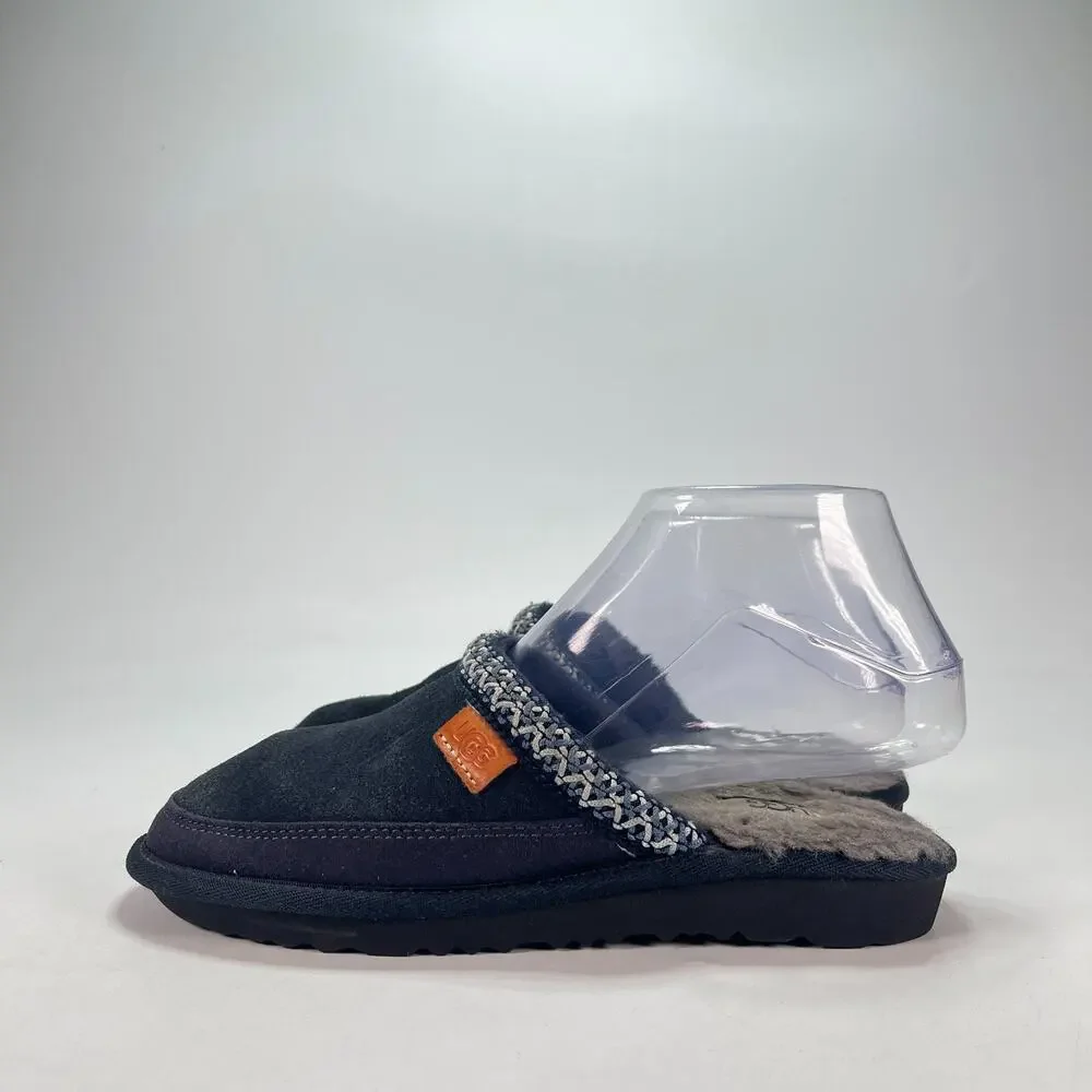 UGG Tasman Clogs Navy Blue Shearling Comfort Suede Slip On Slippers Youth Size 5